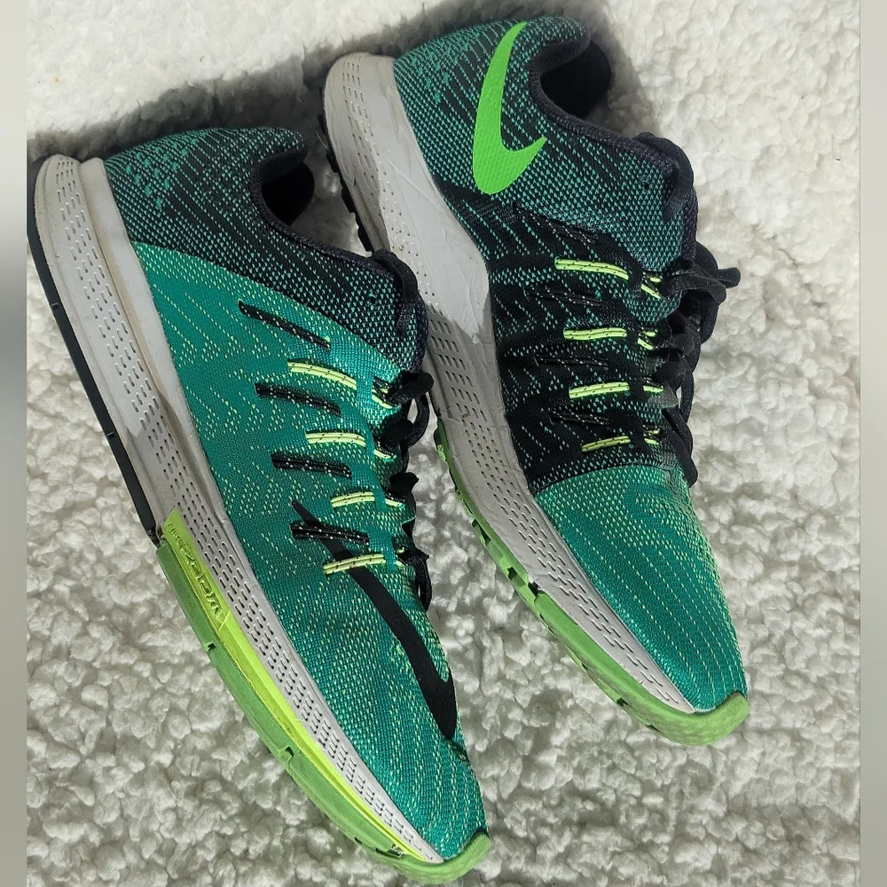 Nike Air Zoom Elite 8 Running Shoes Green Volt Teal Size 9 Athletic Comfort